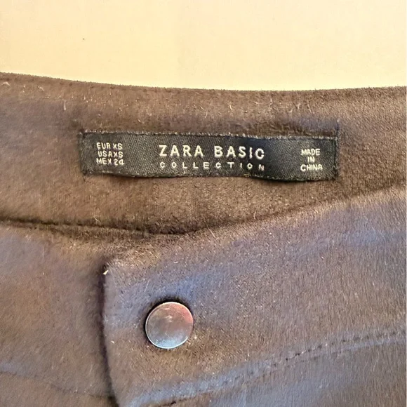 Leggings suede leather brown Zara - Picture 4 of 5